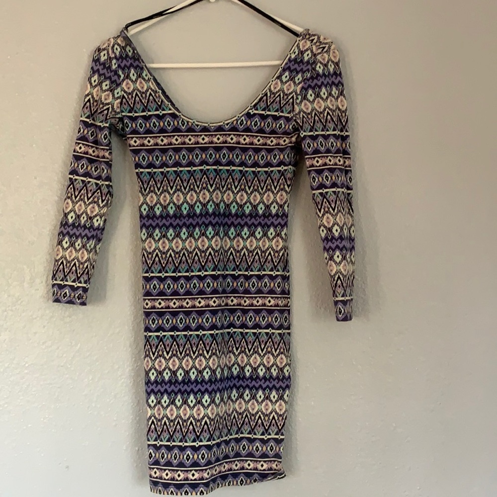 3/4 sleeve mini dress